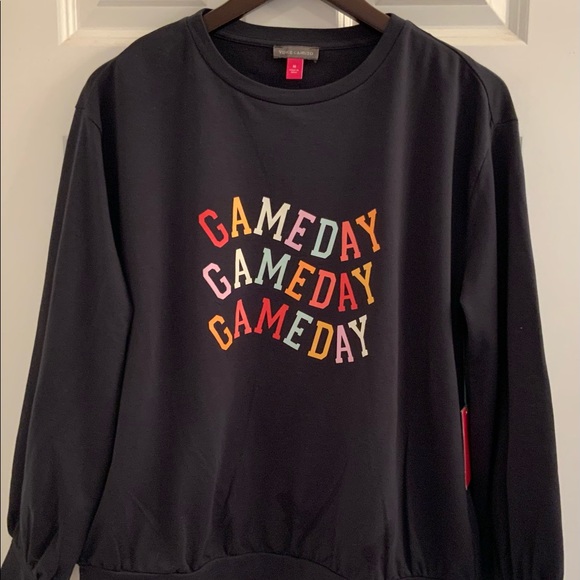 Vince Camuto Gameday Crewneck Sweatshirt- NWT - Medium - Picture 2 of 11
